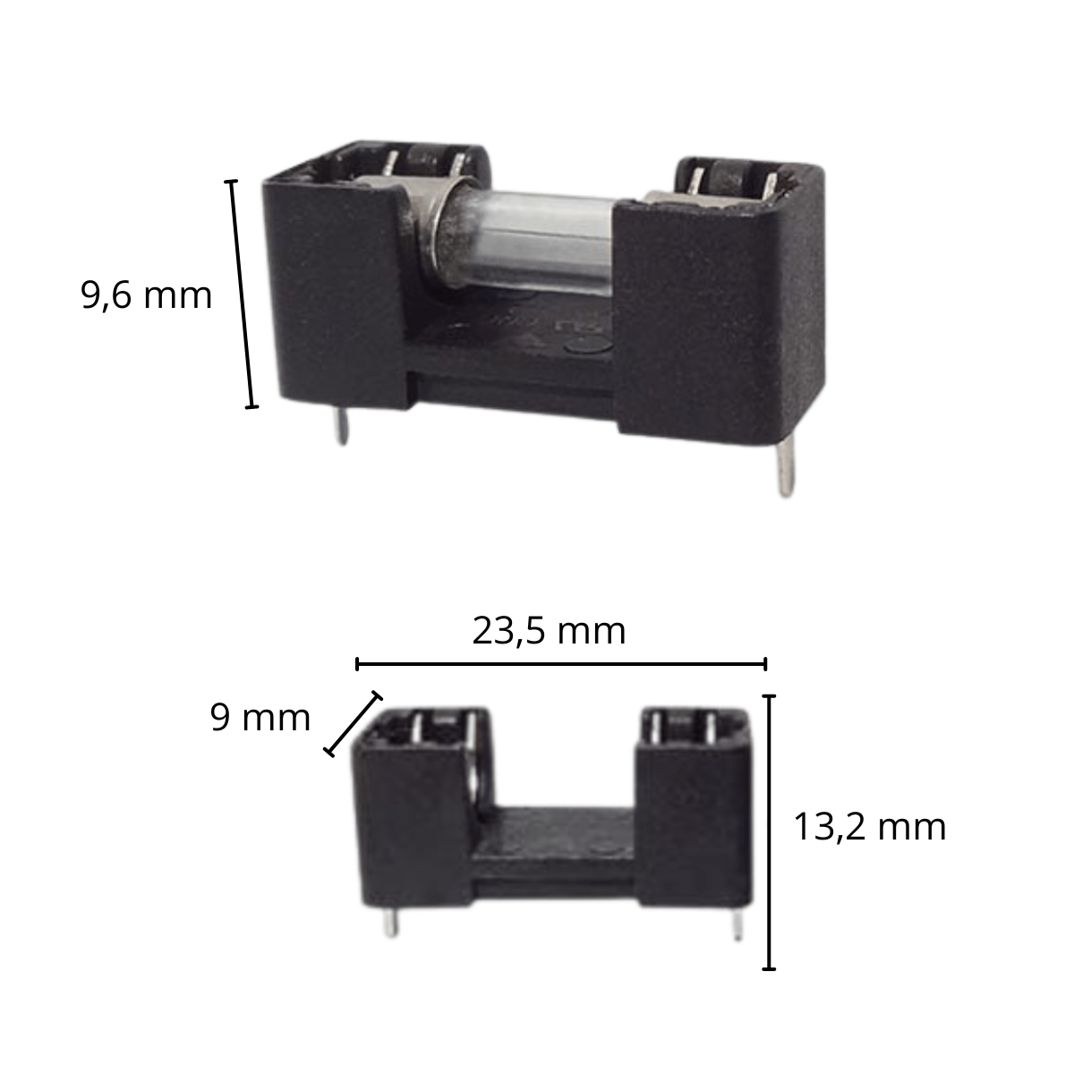 Portafusible Porta Fusible 20x5mm Pcb Circuito Impreso X 10u - Imagen 2