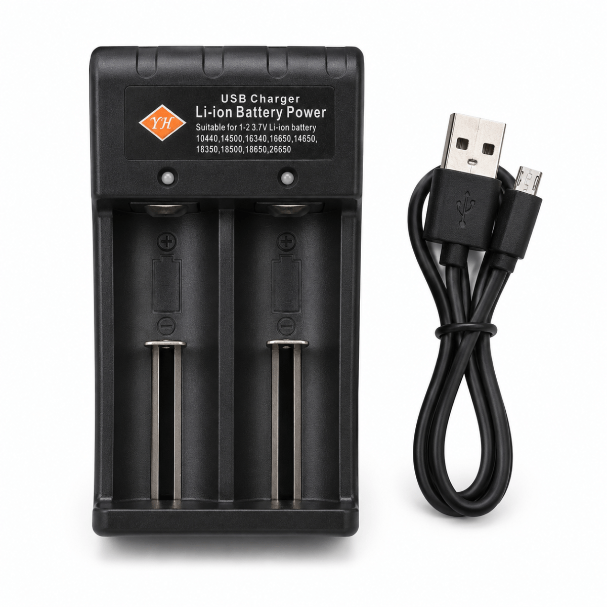 Cargador P/ 2 Pilas Litio 18650 3.7v 2500mah Usb Recargable