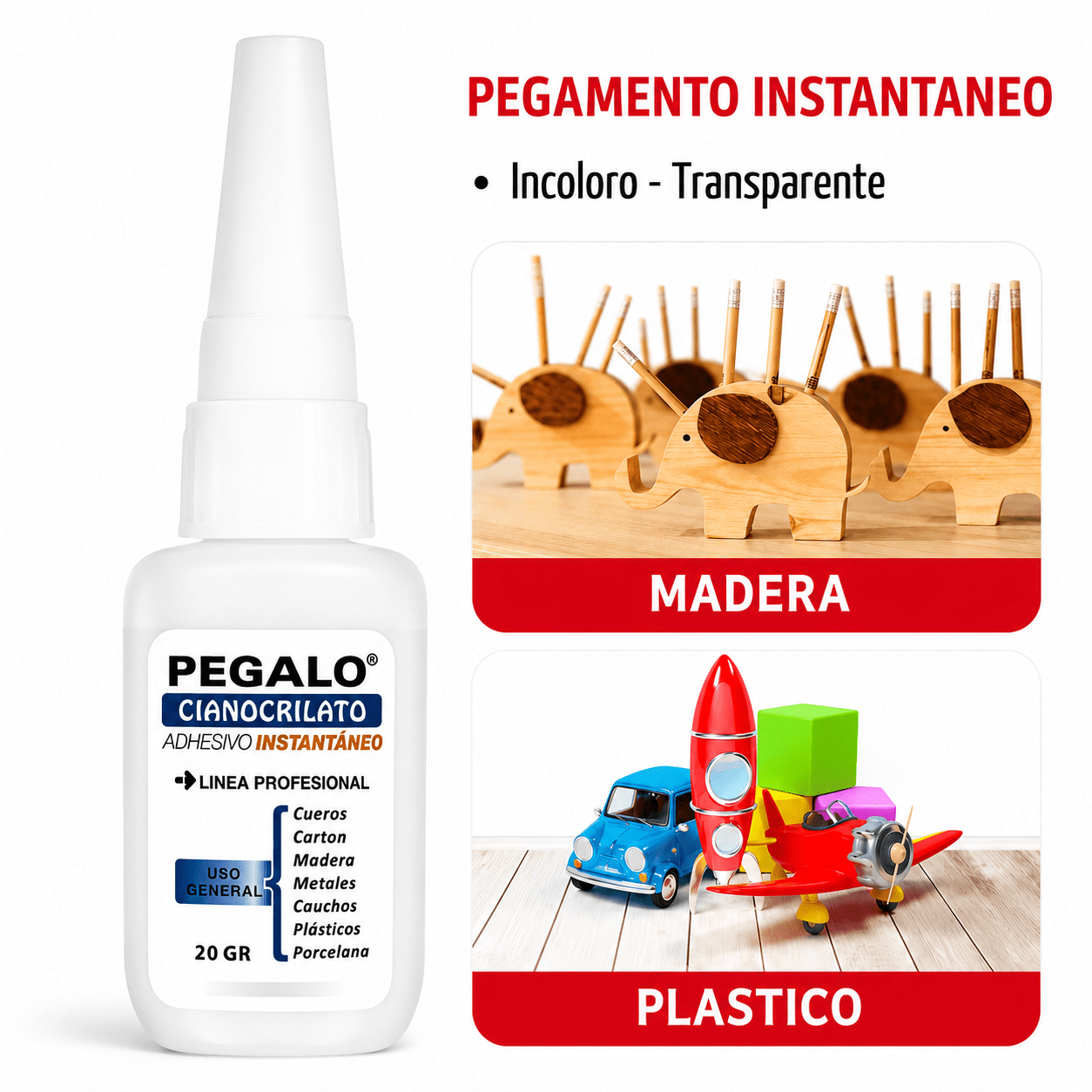 Adhesivo Instant?neo Cianocrilato X 20gr - Imagen 5