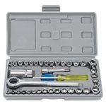 Caja De Herramientas Juego Llave Tubo Kit 40 Piezas Estuche