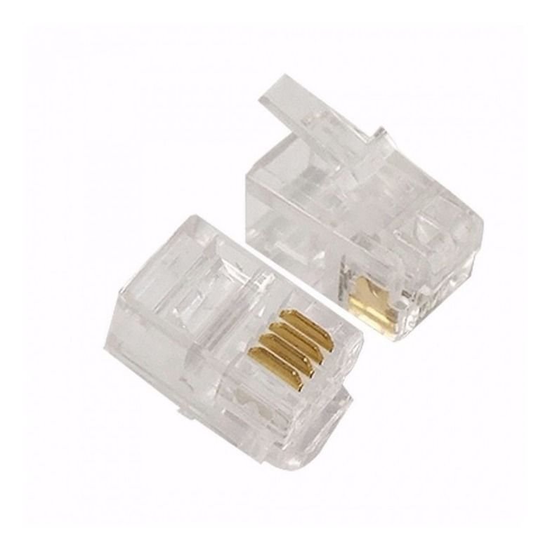 Ficha Rj9 Conector Plug Rj 9 Telefono Tubo Telefonica X 100