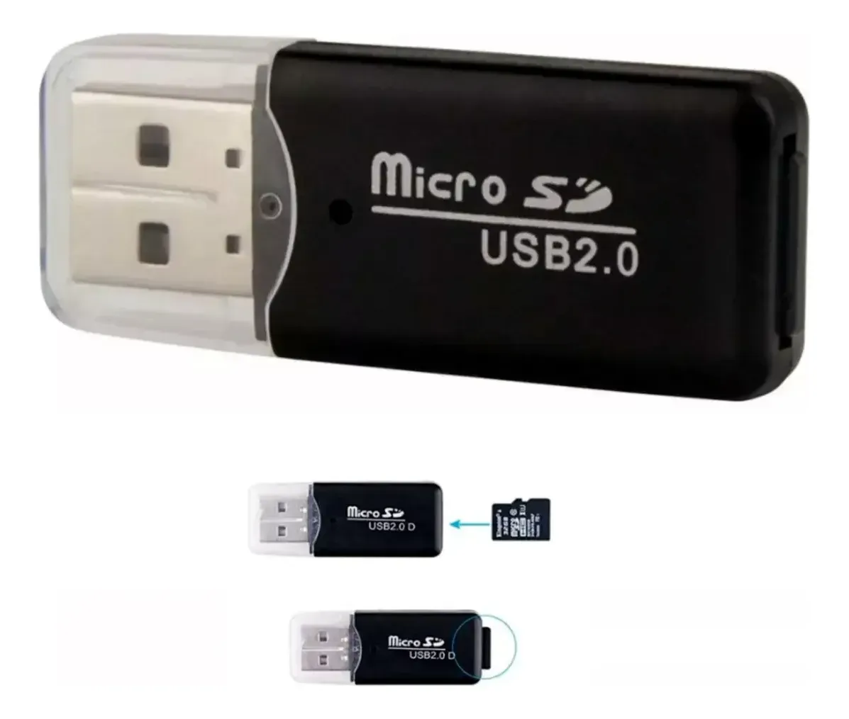 Adaptador Usb Lector Memoria Micro Sd Celular Pc 2.0 - Imagen 2