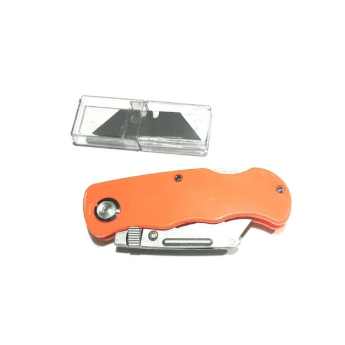 Cutter Plegable Con Repuesto Navaja Metálico Trapezoidal - Imagen 2