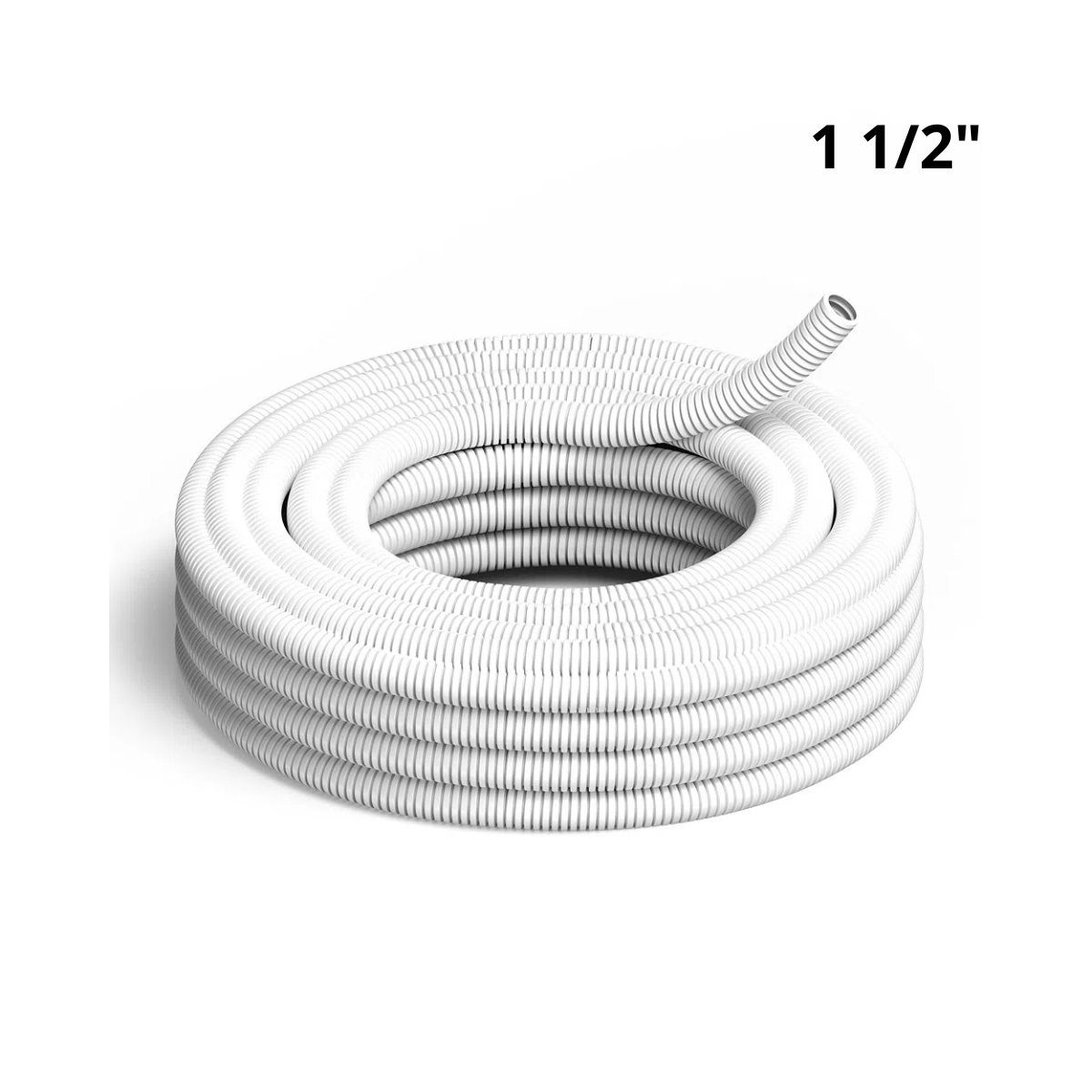 Caño Corrugado Flexible Blanco Antillama Ignífugo 1 1/2" Pulgadas Rollo Por 25 Metros
