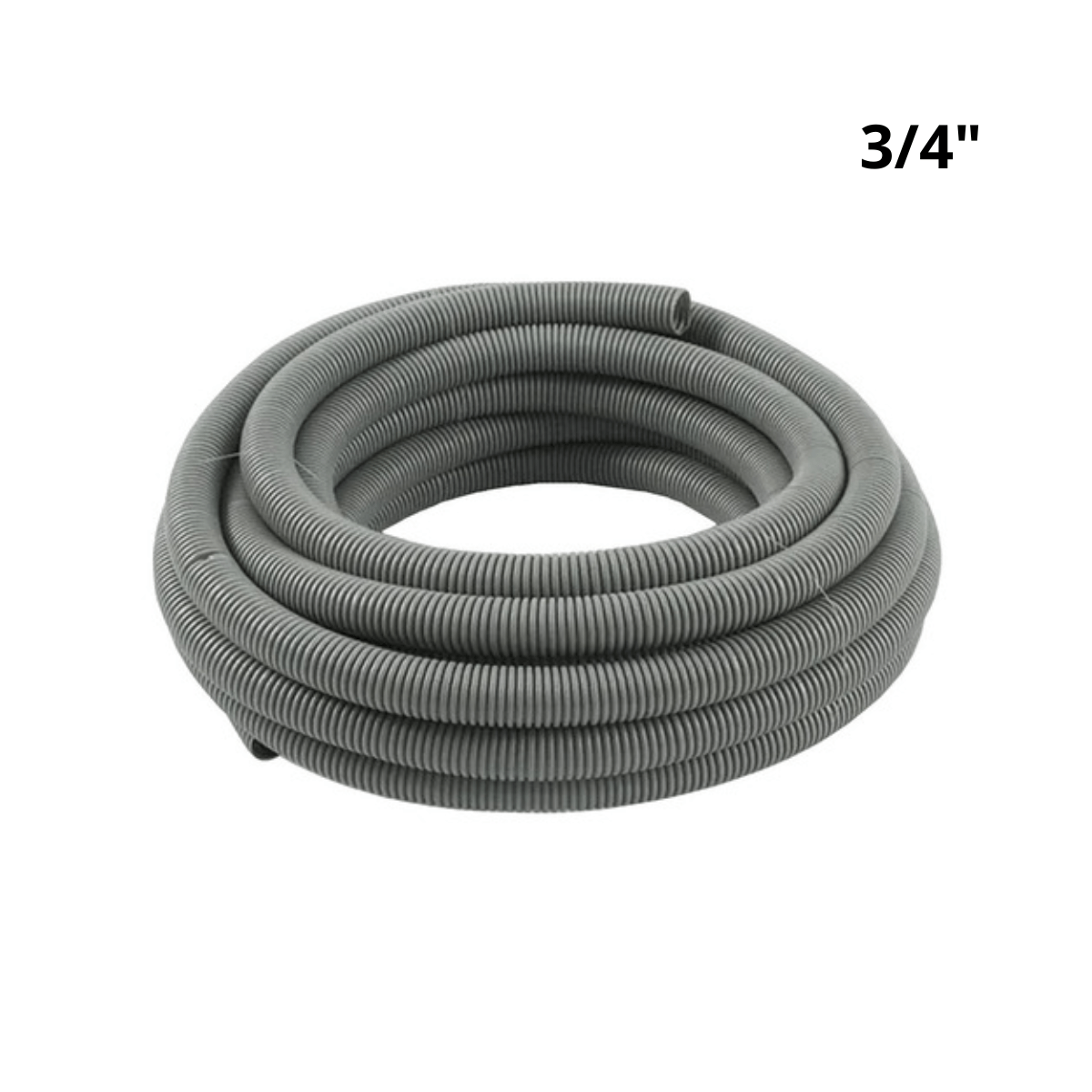 Caño Corrugado Flexible Gris 3/4" Pulgadas Rollo Por 25 Metros