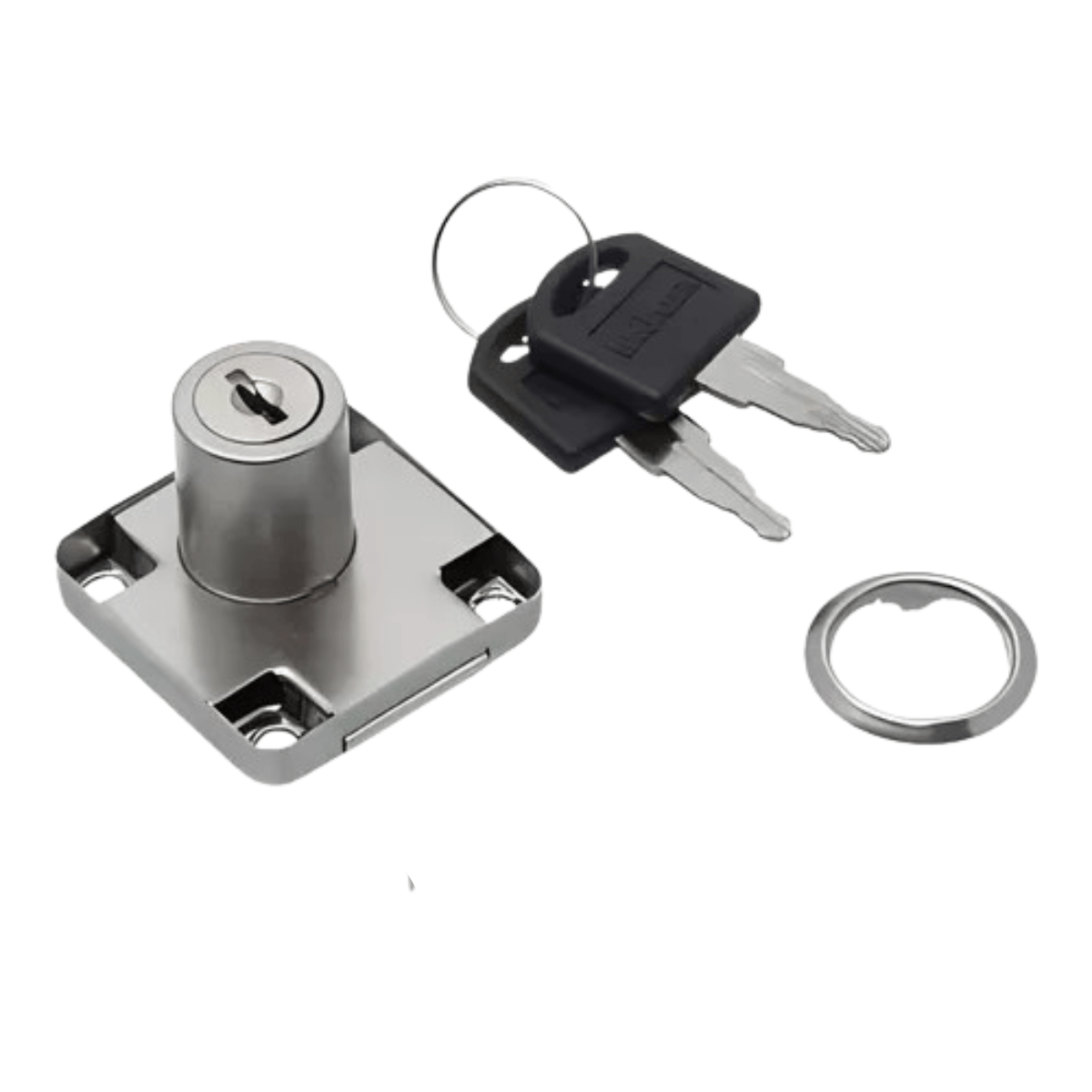 Cerradura Para Cajon 2 Llaves Metalica Cuadrada Tornillos