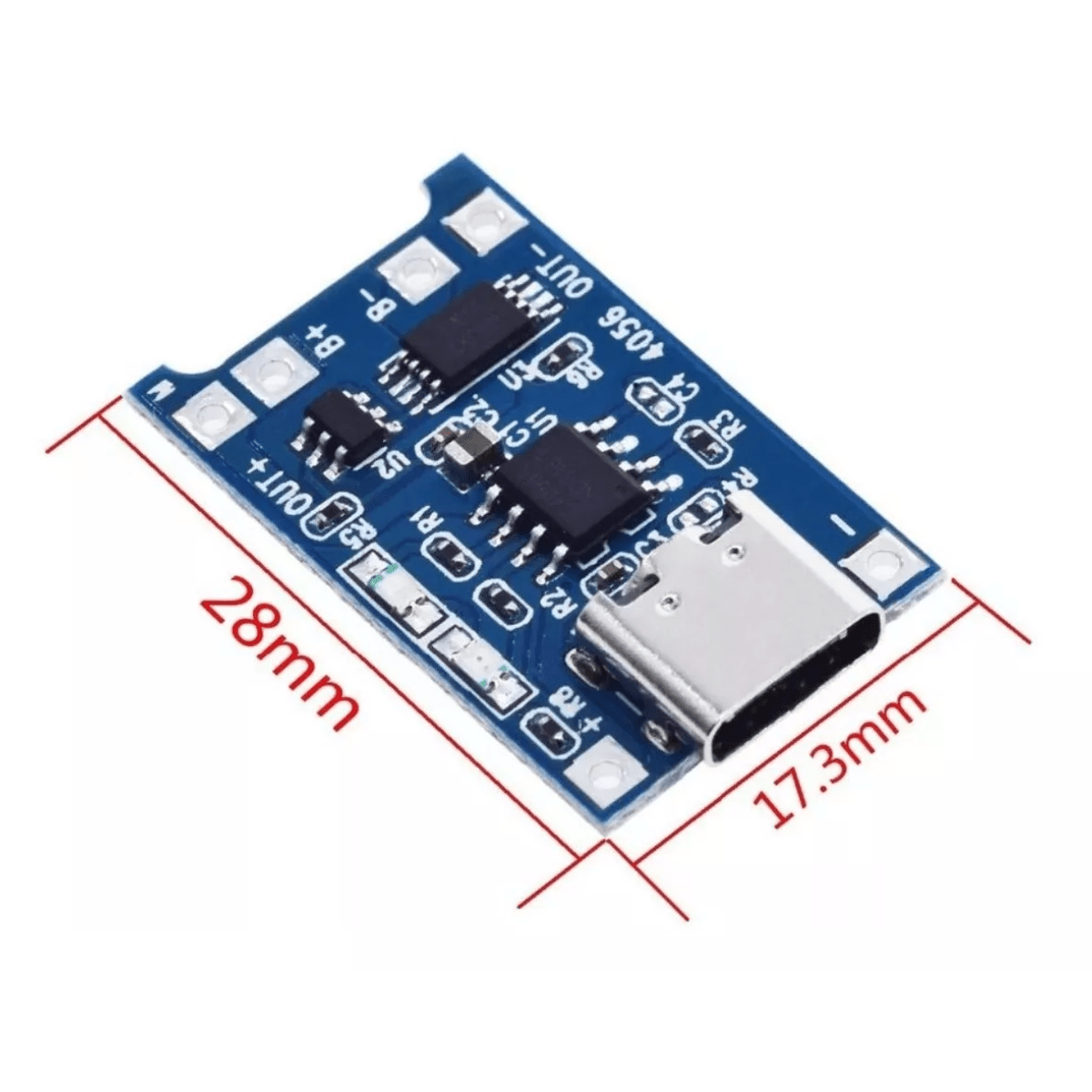 Módulo Tp4056 Carga Batería Litio Con Protección Usb Tipo C X 3 Unidades - Imagen 4