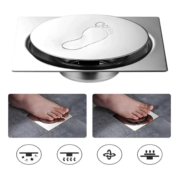 Rejilla Clic Clac Click Anti Olor Insecto 15x15cm Acero Inox - Imagen 2