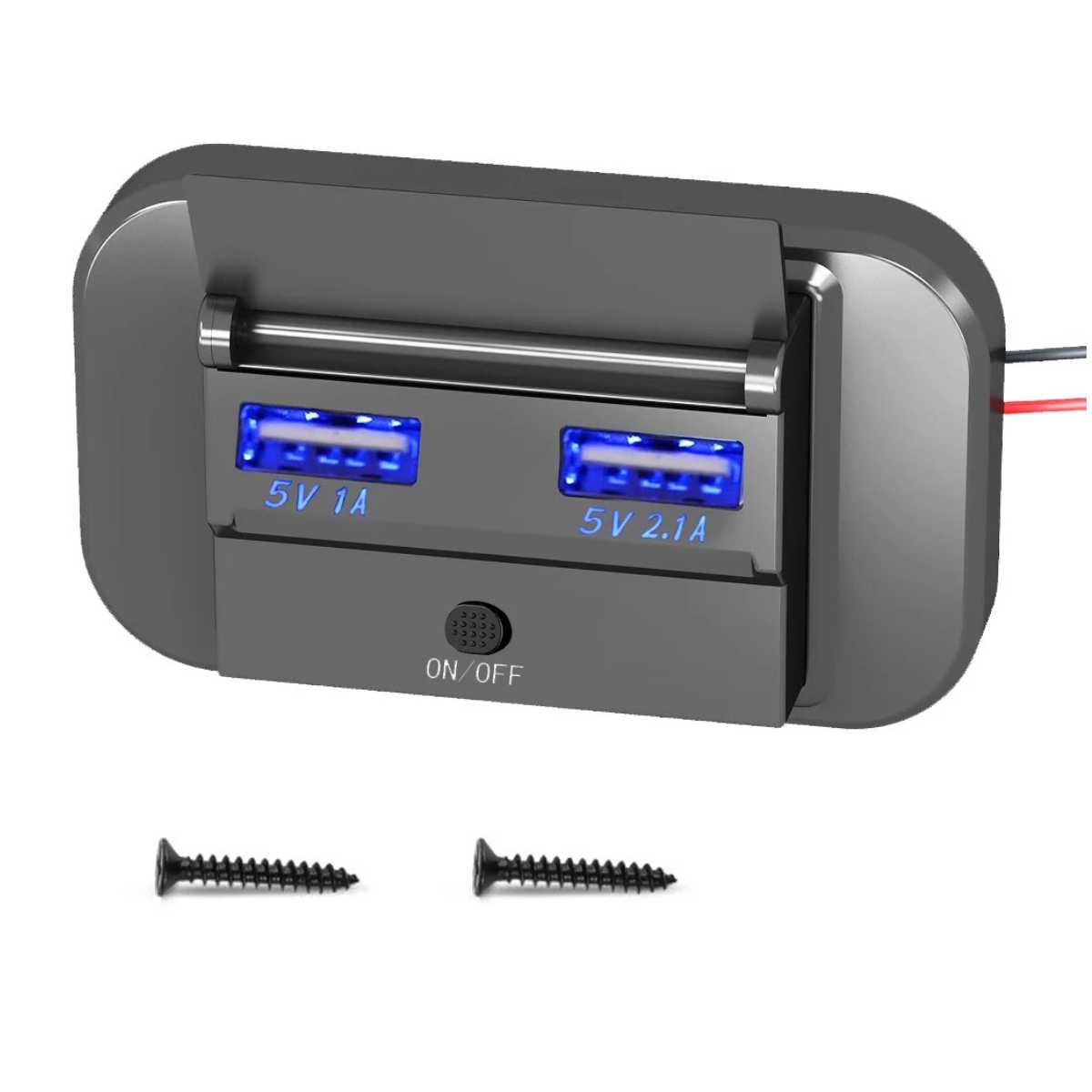 Toma Cargador Usb Doble De Aplicar On Off 12v 24v C/ Luz Cel