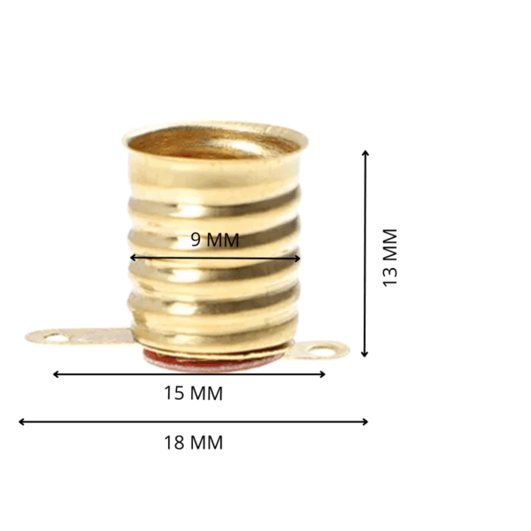 Portalampara Foquito Rosca E10 6v 12v Porta Lampara x 5 Dorado - Imagen 3
