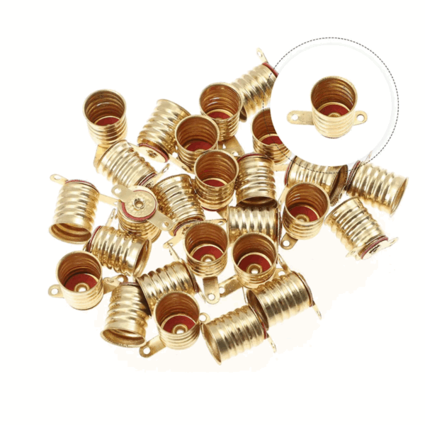 Portalampara Foquito Rosca E10 6v 12v Porta Lampara x 5 Dorado - Imagen 4