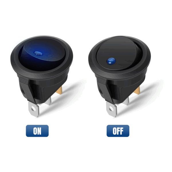 Llave Tecla Interruptor On-off Redonda Luz Led 12v 20a X5 - Imagen 3