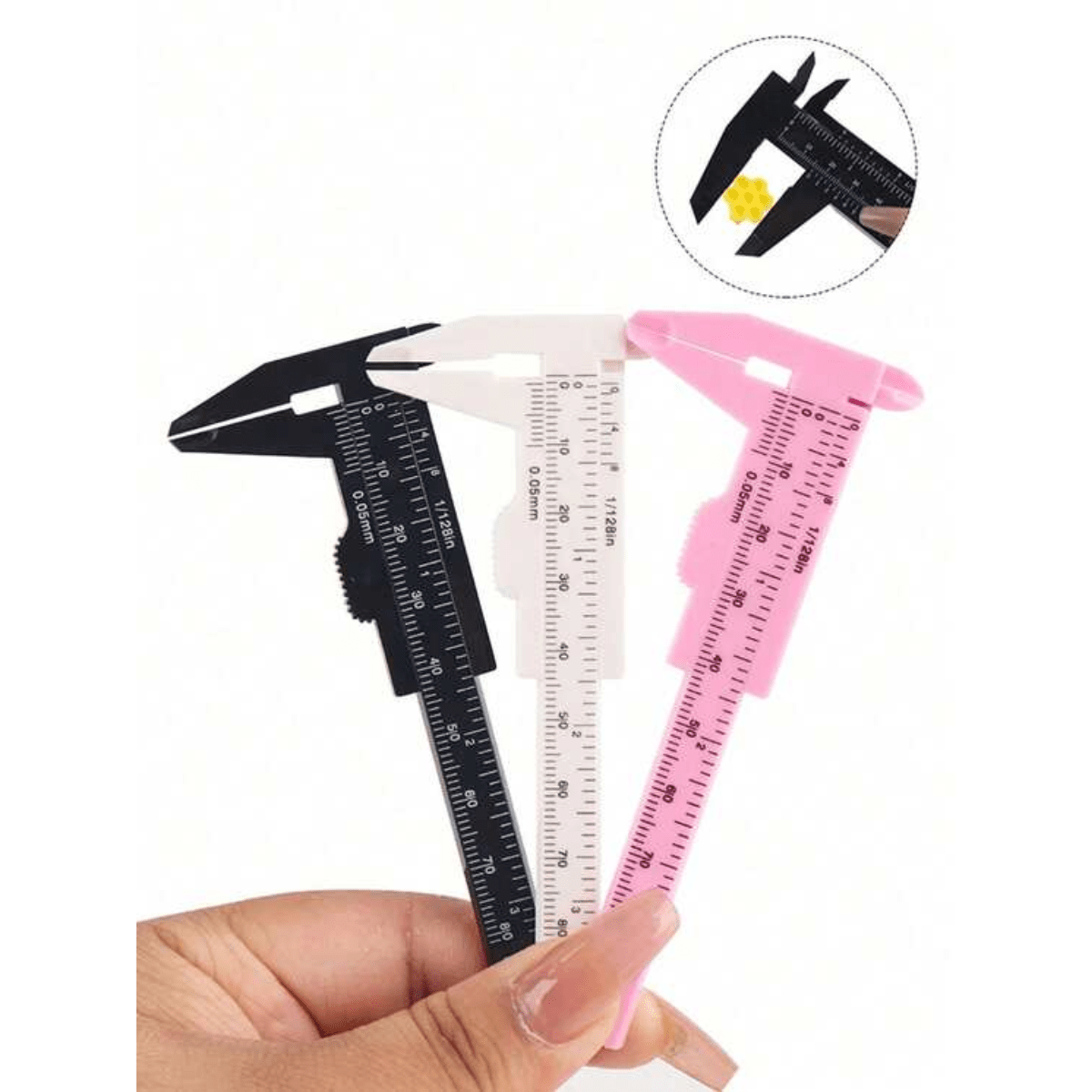 Mini Calibre De Escala Dual De Plástico 0-80mm-080mm