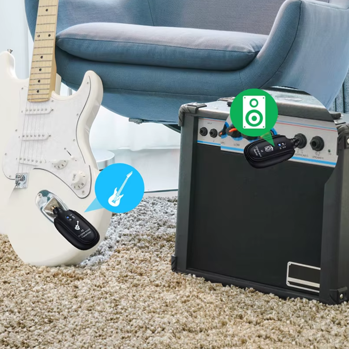 Transmisor Receptor Inalámbrico A8 Uhf Para Guitarra Y Bajo - Imagen 5