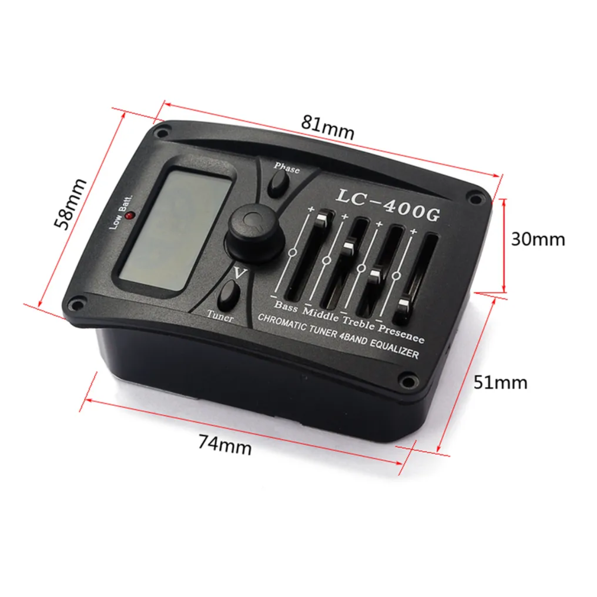 Ecualizador Preamp Activo Guitarra Plug Microfono Afinador - Imagen 3