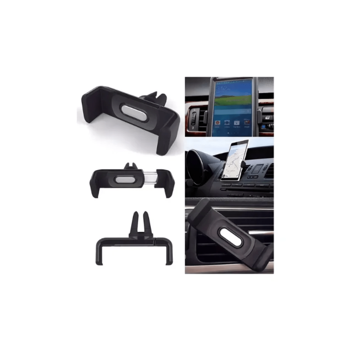 Soporte Celular Gps Universal Auto Rejilla Ventilación Aire Negro - Imagen 4