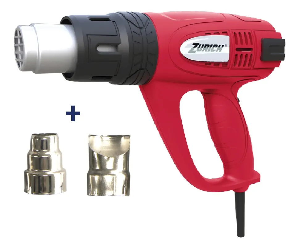 Pistola De Aire Caliente 2000w 2 Boquillas Zurich Bordó