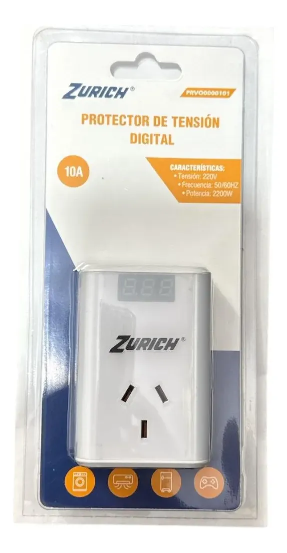 Estabilizador Protector De Tension Digital Zurich Blanco - Imagen 4
