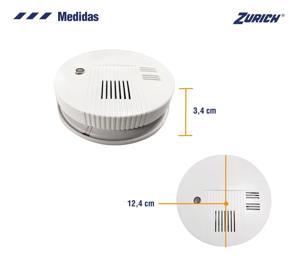 Sensor Detector De Humo Alarma 9v Zurich - Imagen 7