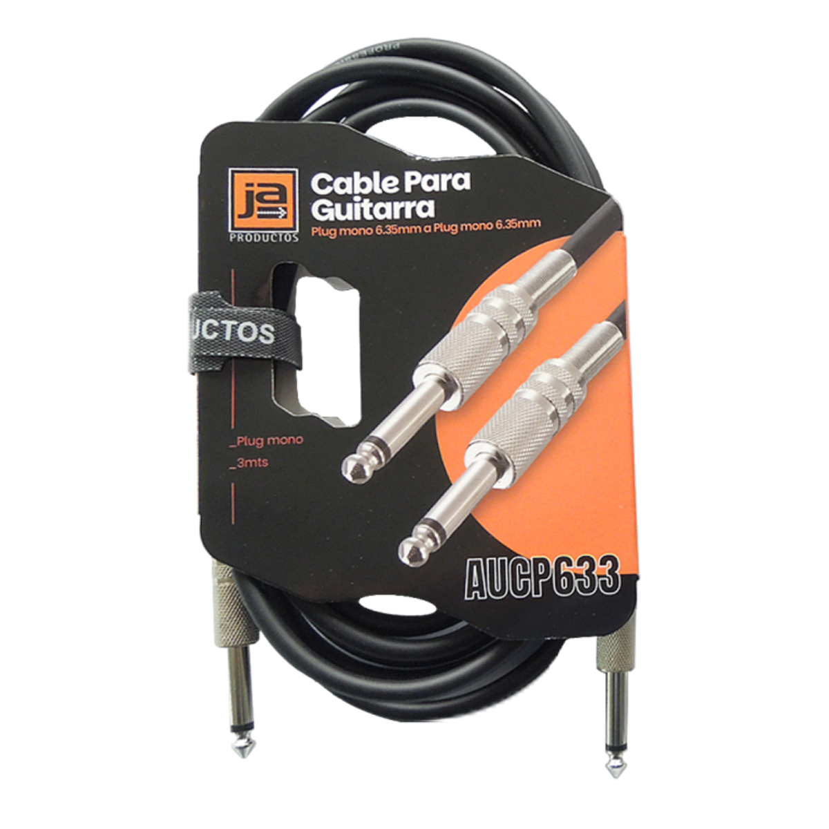 Cable Armado Guitarra Plug 6.35mm Mono Instrumento 3 Mts