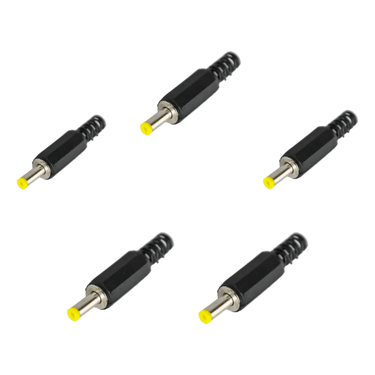 Ficha Plug Macho Dc Hueco 4 X 1.7mm X 5 Unidades Negro