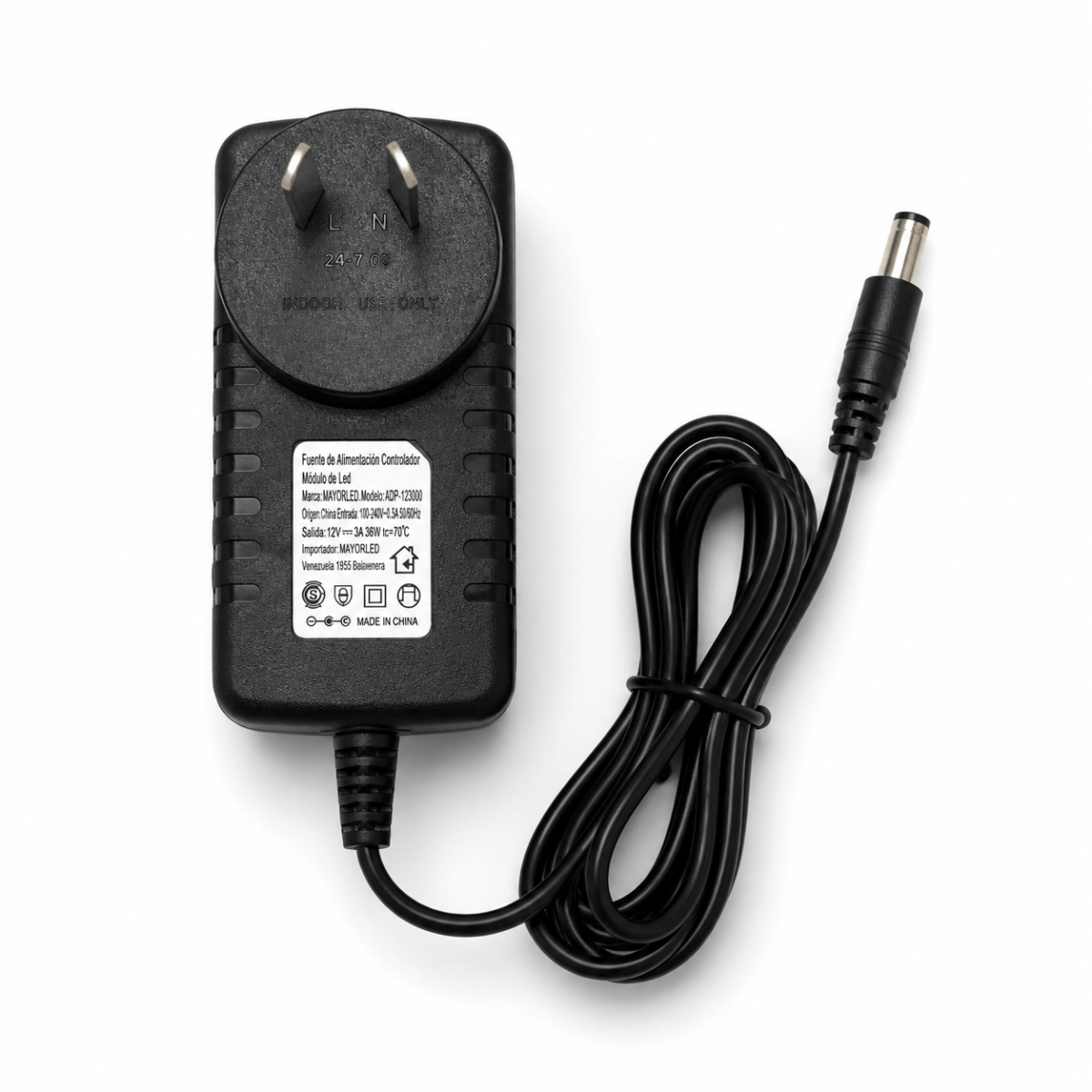 Fuente Transformador 12v 3a Ficha Plug 5.5 X 2.1mm 3 A Real