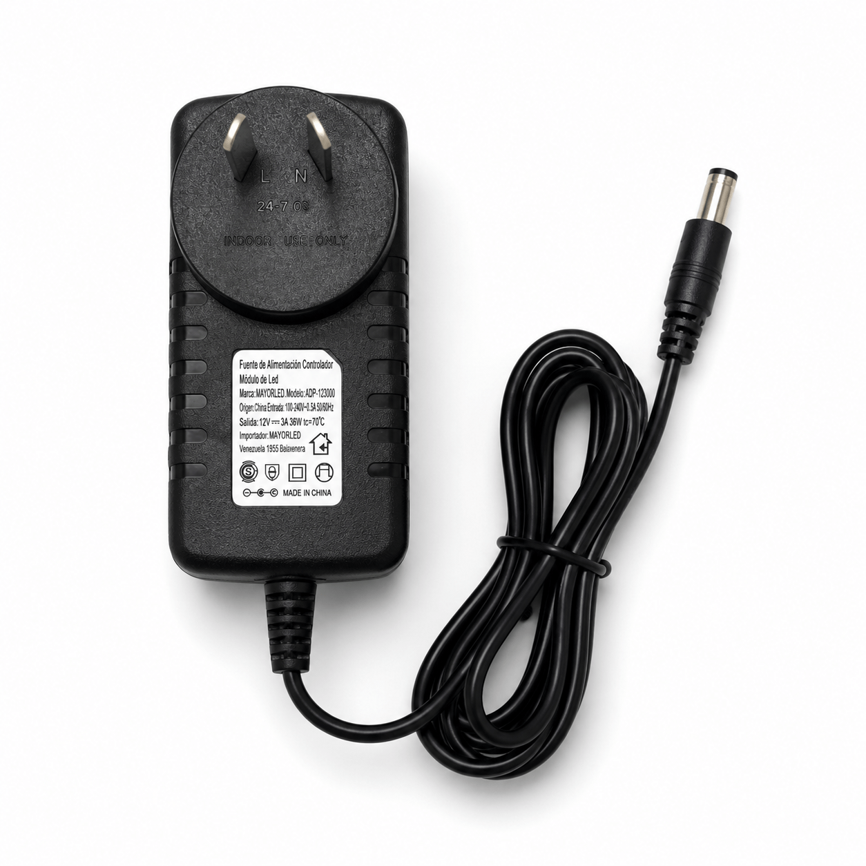 Fuente Transformador 12v 3a Ficha Plug 5.5 X 2.1mm 3 A Real