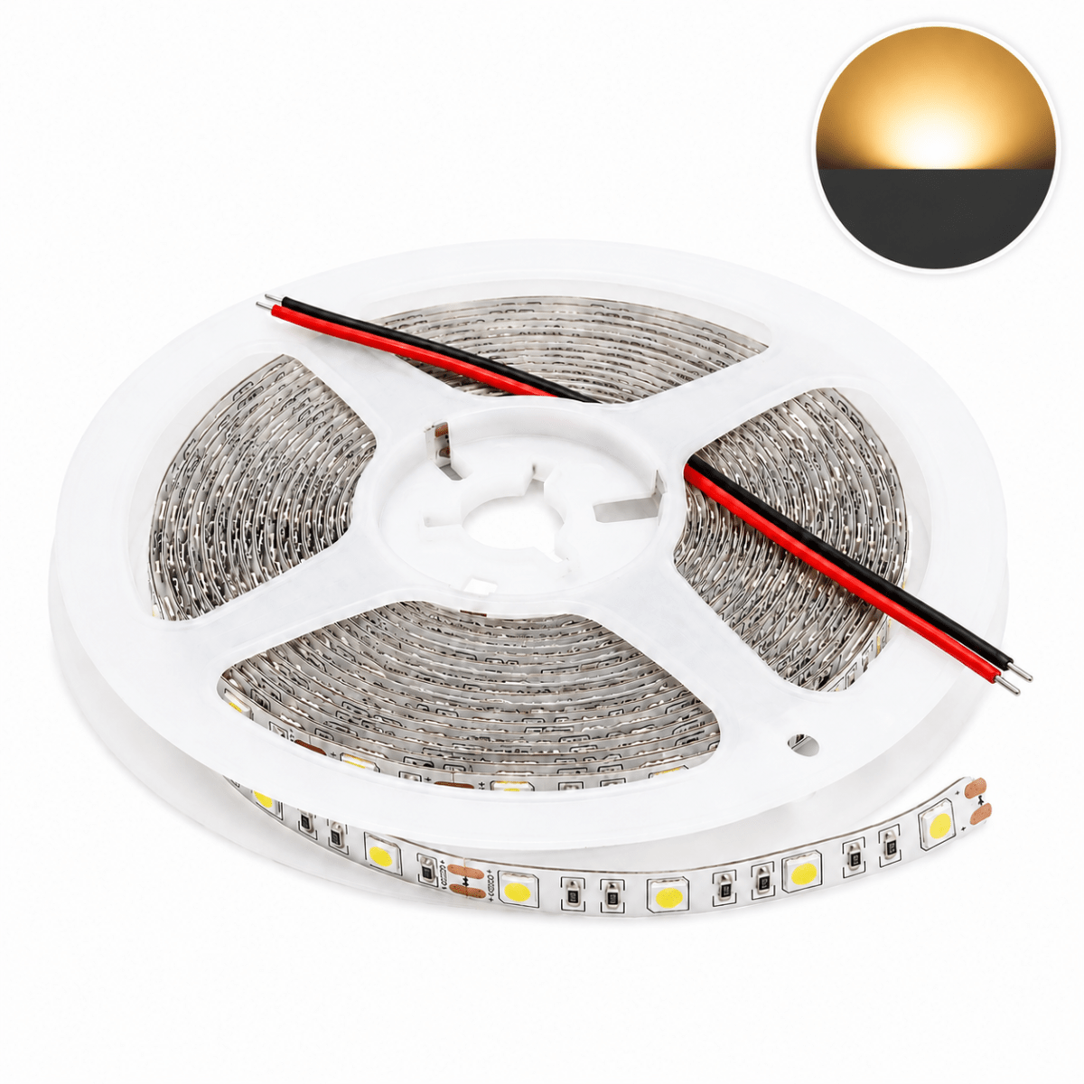 Tira Led 2835 120 Leds 12v Blanco Cálido Interior 5mts