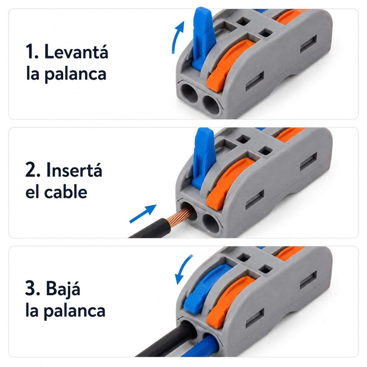 Conector Rápido Empalme 32a 2 Vías Ficha Bornera X 5u - Imagen 4