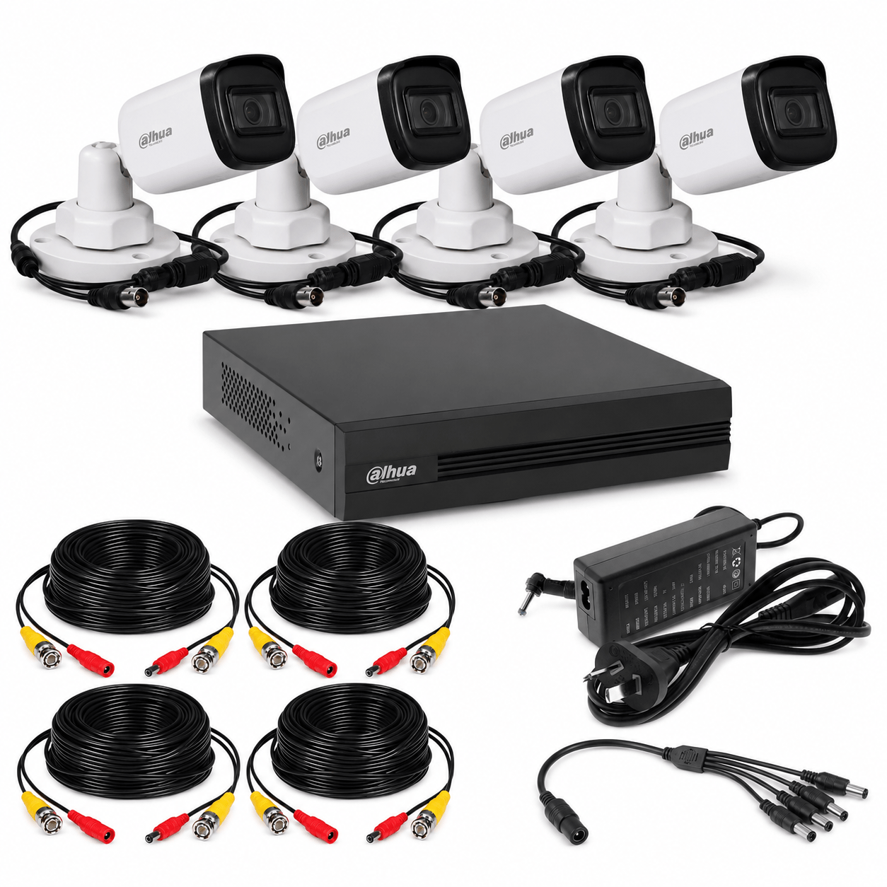 Kit de 4 Cámaras de Seguridad Dahua 4 Canales Full HD 1080p