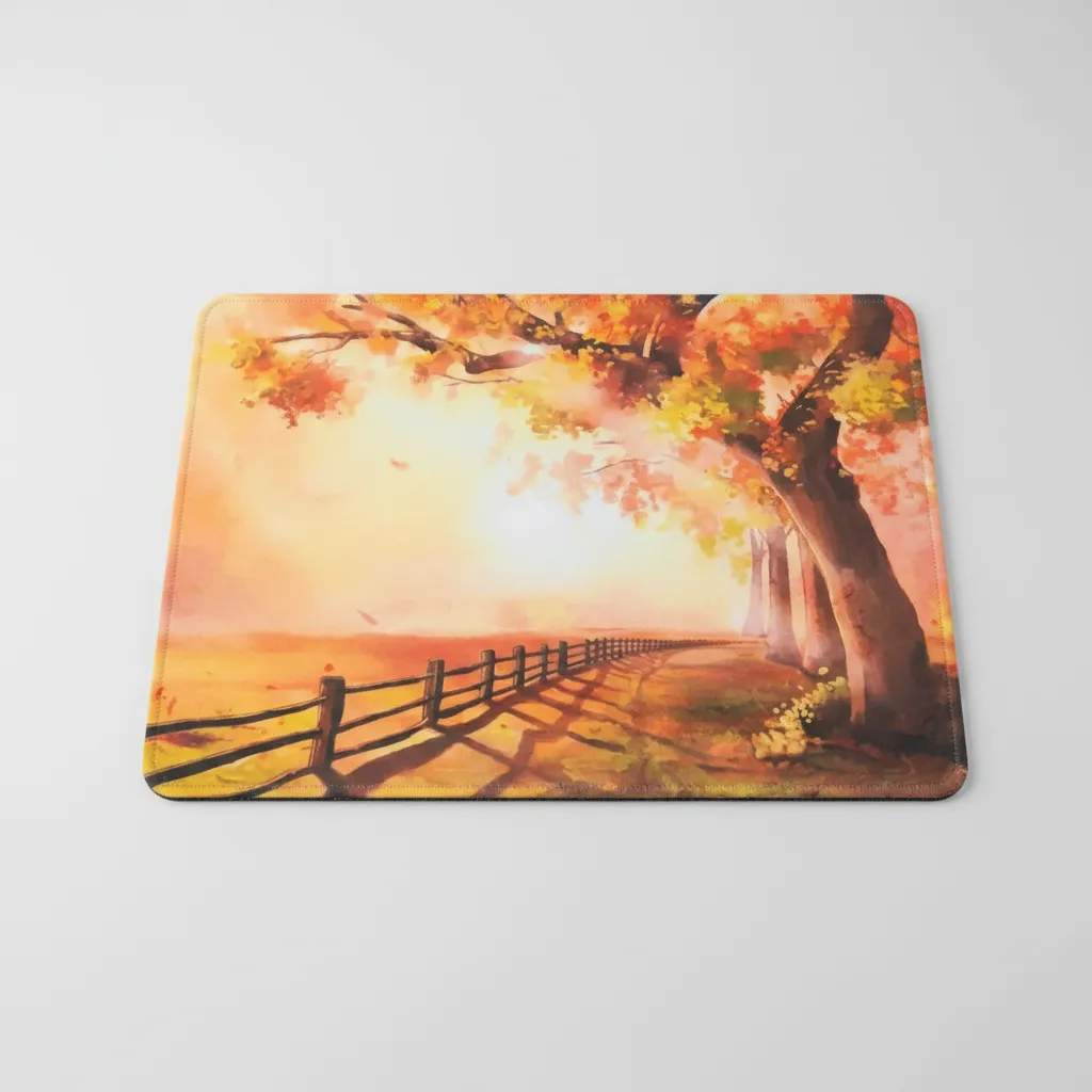 Mouse Pad Grande Antideslizante Paisaje Otoño 21x26cm