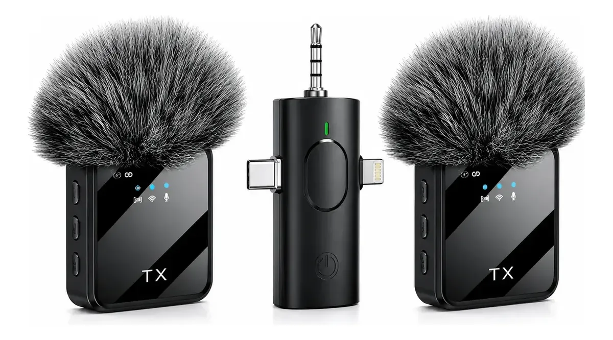 Micrófono Inalámbrico F11-2 Con Receptor Usb-c Para Videos