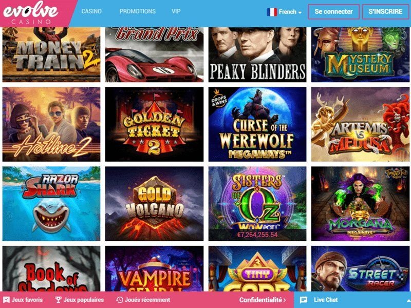 Evolve casino en ligne à France