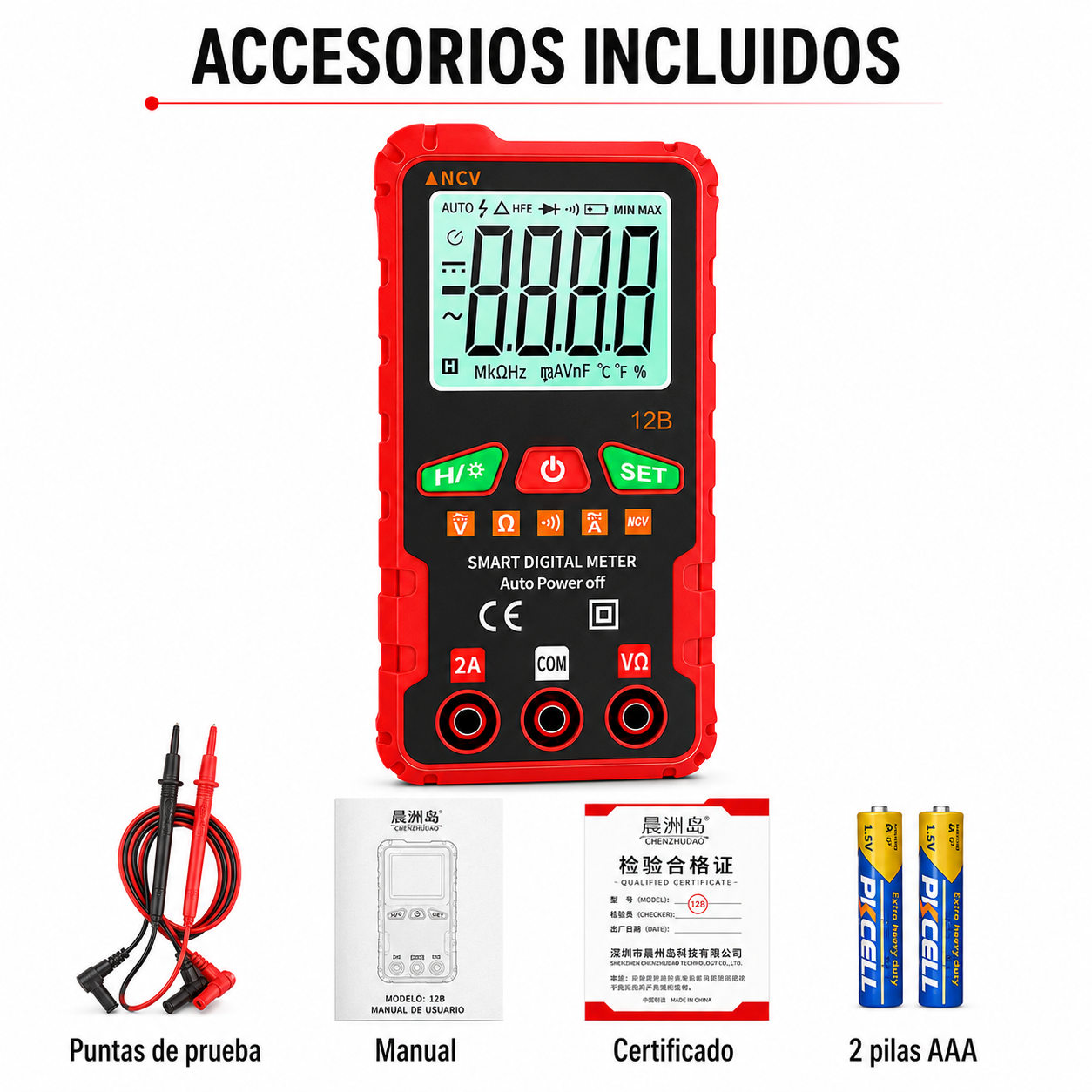 Tester Smart Mutimetro Digital Inteligence Linterna LCD NCV - Imagen 5