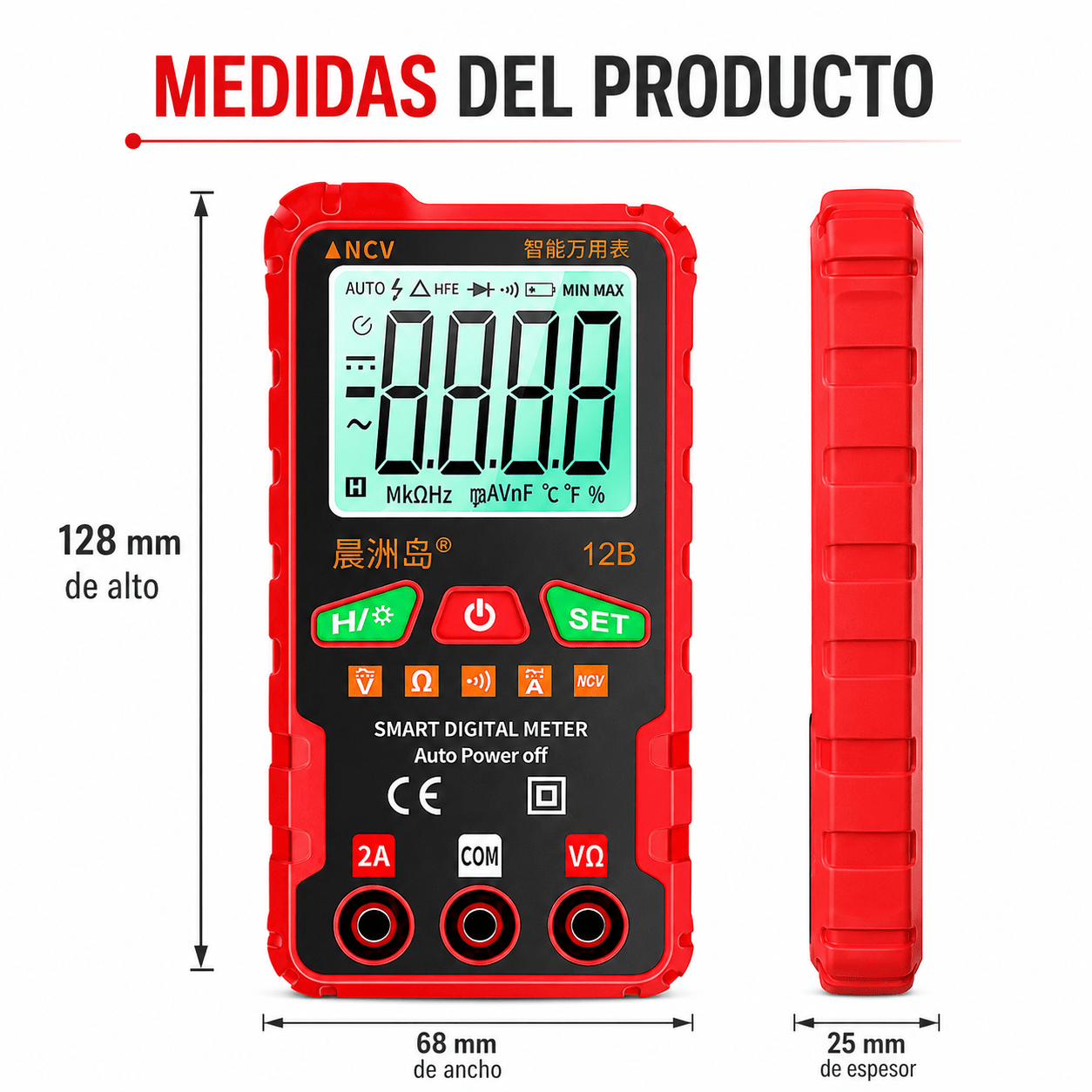 Tester Smart Mutimetro Digital Inteligence Linterna LCD NCV - Imagen 6