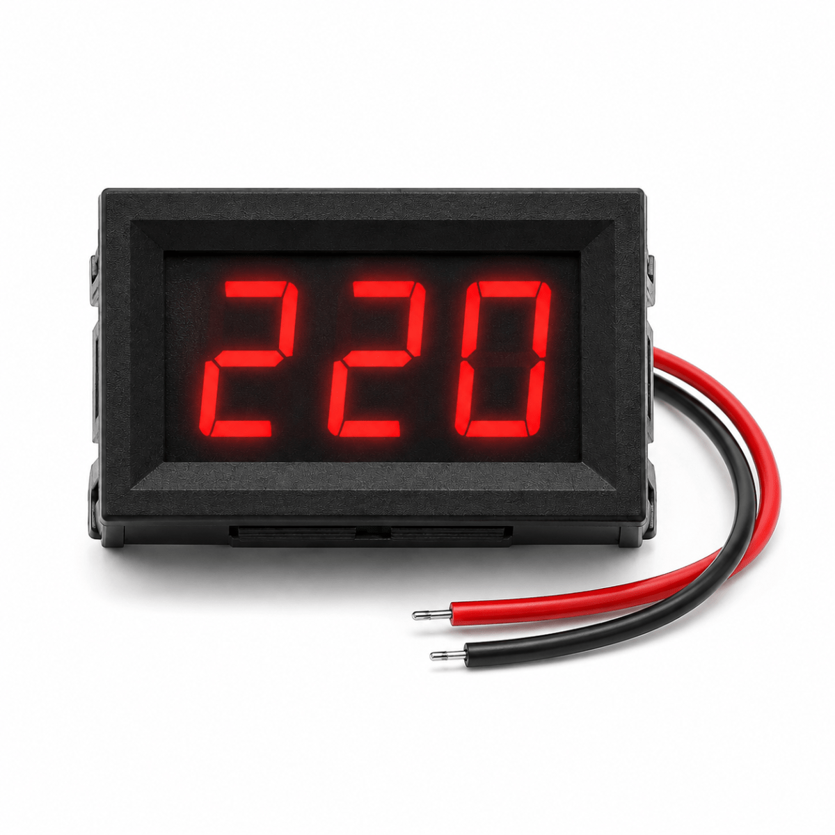 Medidor De Voltaje Digital Voltimetro Tres Cables Dc 70 - 500 V Con Panel Rojo