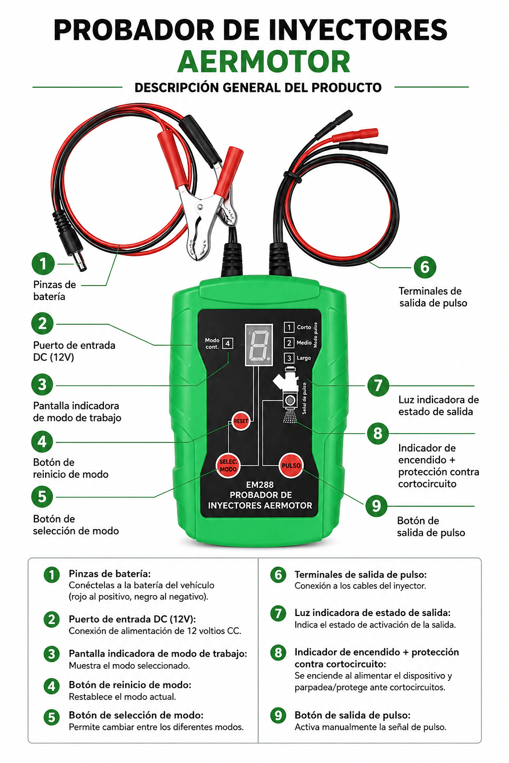 Tester Probador De Inyectores Combustible Em288 - Imagen 7