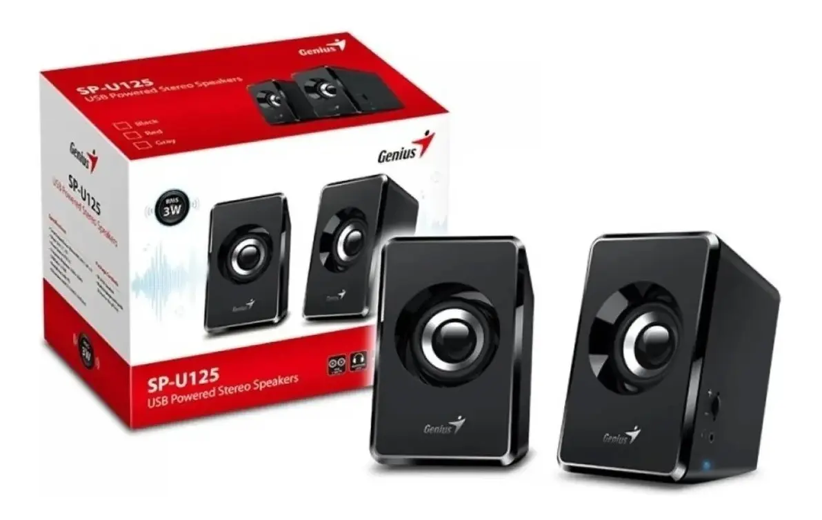 Parlantes Genius Sp-u125 Usb Para Pc O Notebook Color Negro
