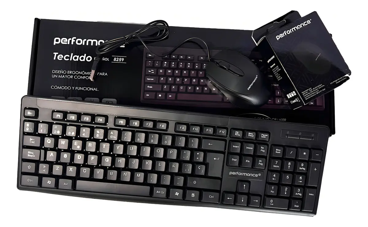 Kit Combo Teclado Mouse Membrana Usb Español Performance