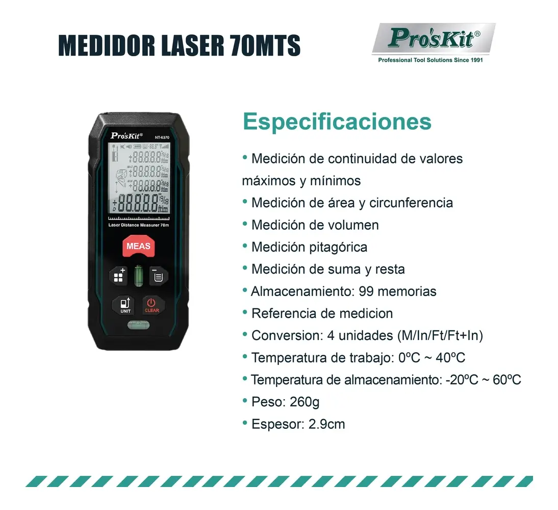 Medidor Distancia Laser 70 Mts Nt-6370 Uso Industrial - Imagen 3