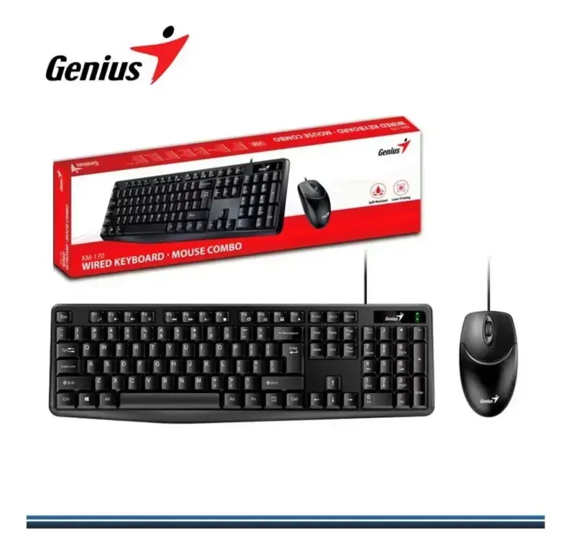 Kit Combo Teclado Y Mouse Usb Genius Km-170 Negro