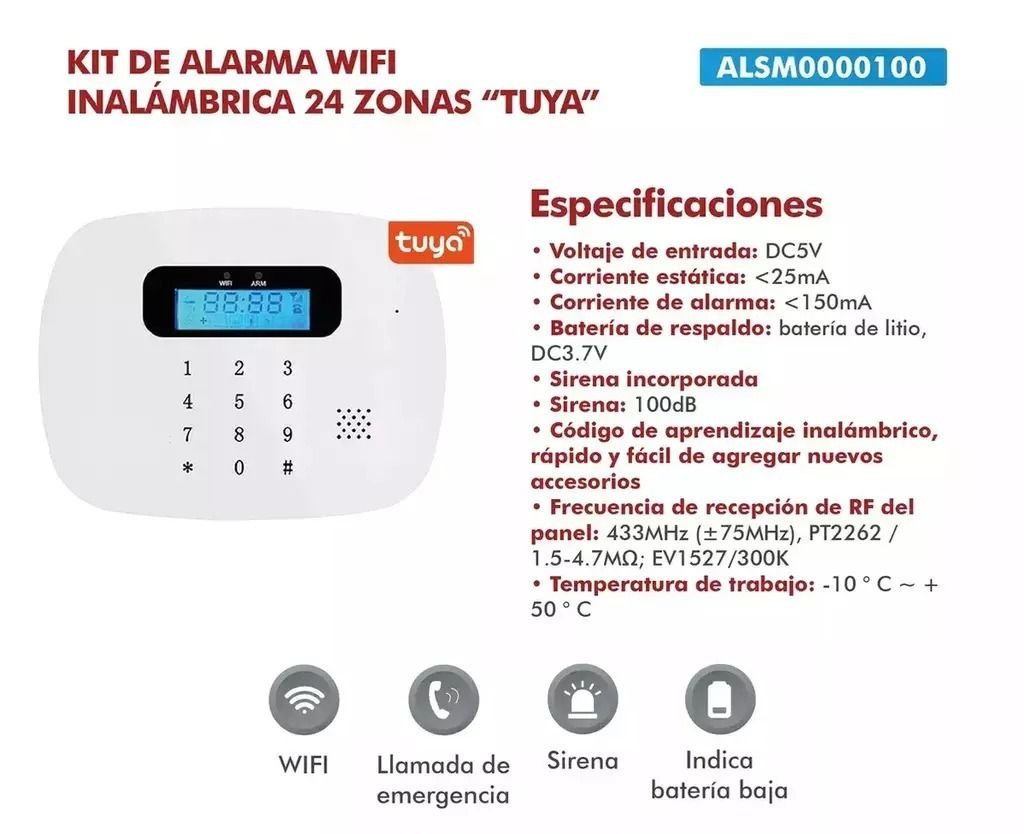 Kit Alarma Wifi Smart Inalámbrica 24 Zonas Ficatto - Imagen 4